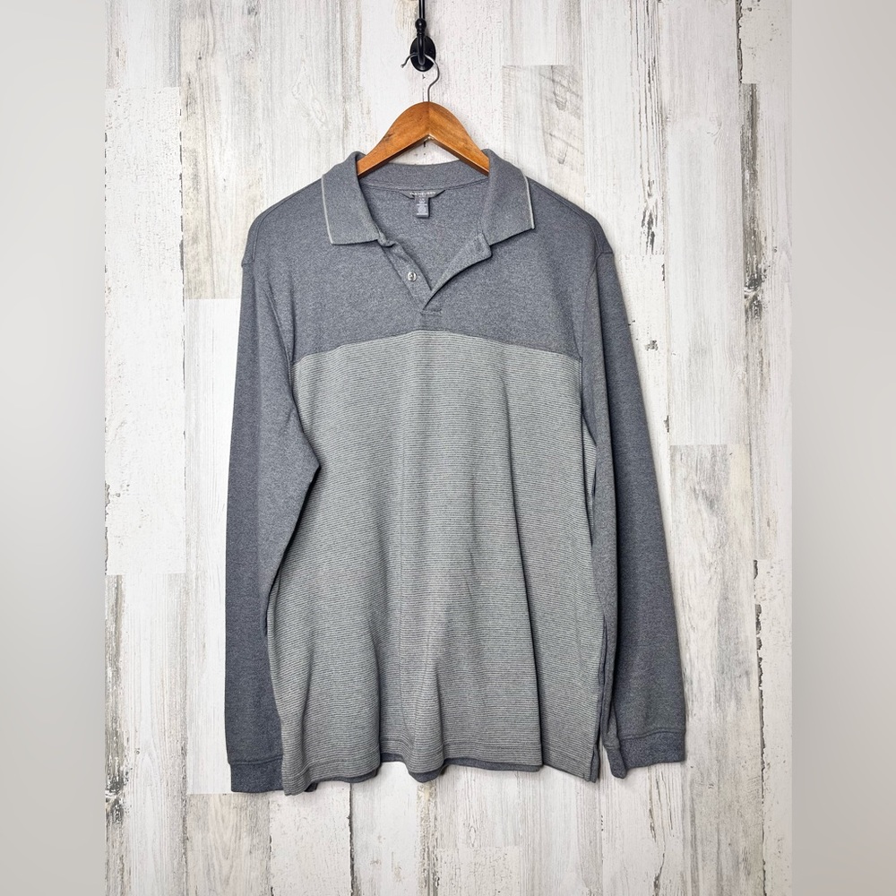 Van Heusen Flex Men's Long Sleeve Shirt Gray Size Large